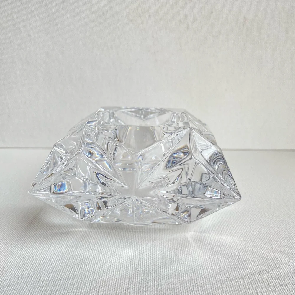 PartyLite Quad Prism lead crystal clear candle holder votive or tealight P0129